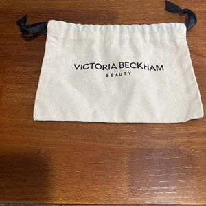 Victoria Beckham Cream Drawstring Pouch with Black Accents